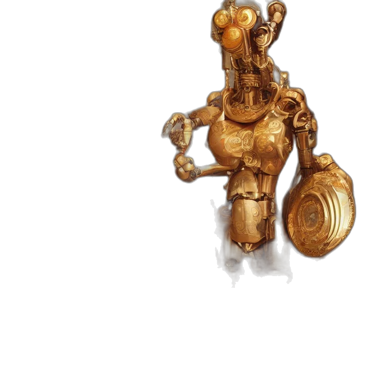 jewelry, robot, crown, staff transparent PNG cut-out