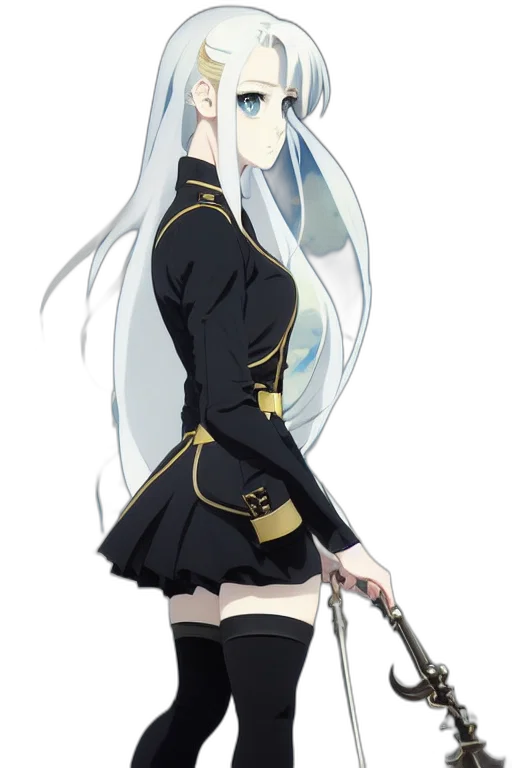 staff, dress, sword, weapon, anime, concept art, cartoon, fantasy art transparent PNG cut-out