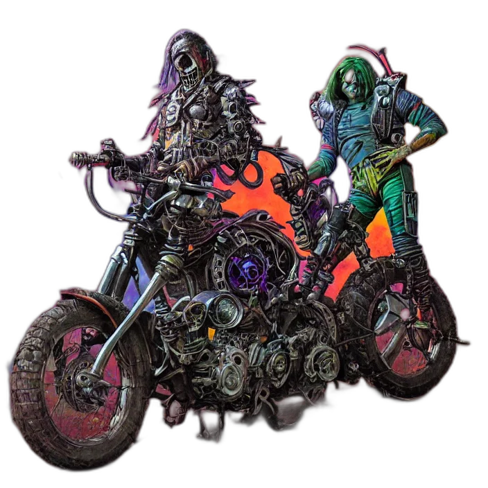 robot, car, concept art, cyberpunk transparent PNG cut-out