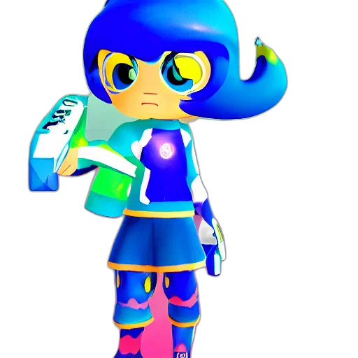 robot, staff, weapon, jacket, 3d render, concept art, vaporwave, pixel art transparent PNG cut-out