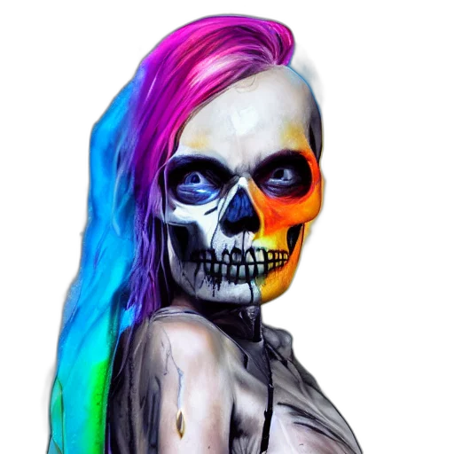 face, fantasy art, photorealistic, watercolor, pixel art, neon, colorful, dark transparent PNG cut-out