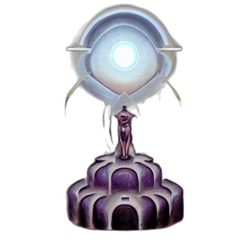 staff, robot, crown, jewelry, concept art, pixel art, fantasy art, 3d render transparent PNG cut-out