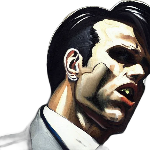 face, mask, comic book art, photorealistic transparent PNG cut-out