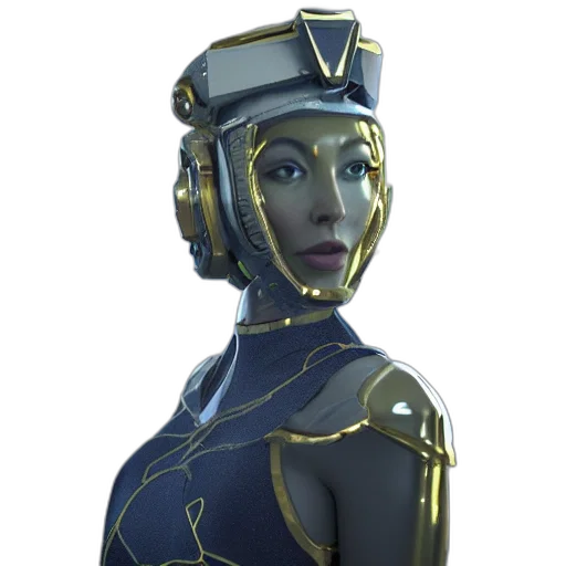 mask, face, robot, staff, concept art, 3d render, fantasy art, cyberpunk transparent PNG cut-out