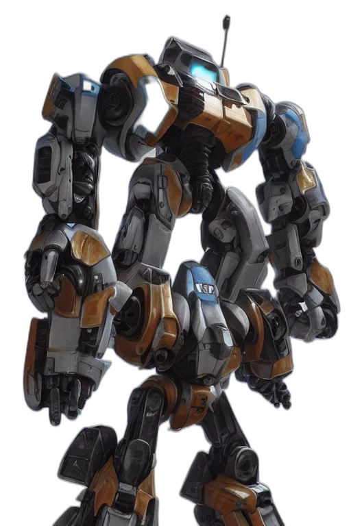 robot, weapon, 3d render, concept art transparent PNG cut-out