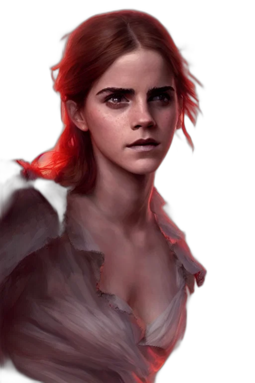 face, concept art, fantasy art, photorealistic, comic book art, red, goddess, scarlet transparent PNG cut-out