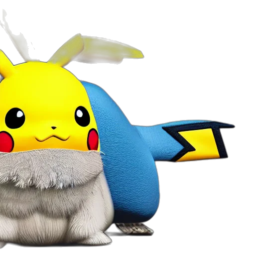 animal, creature, weapon, hat, 3d render, concept art, pikachu, highly transparent PNG cut-out