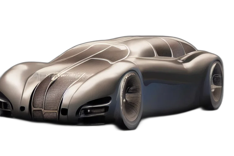 car, 3d render, concept art, photorealistic, blade, runner, bugatti, type transparent PNG cut-out