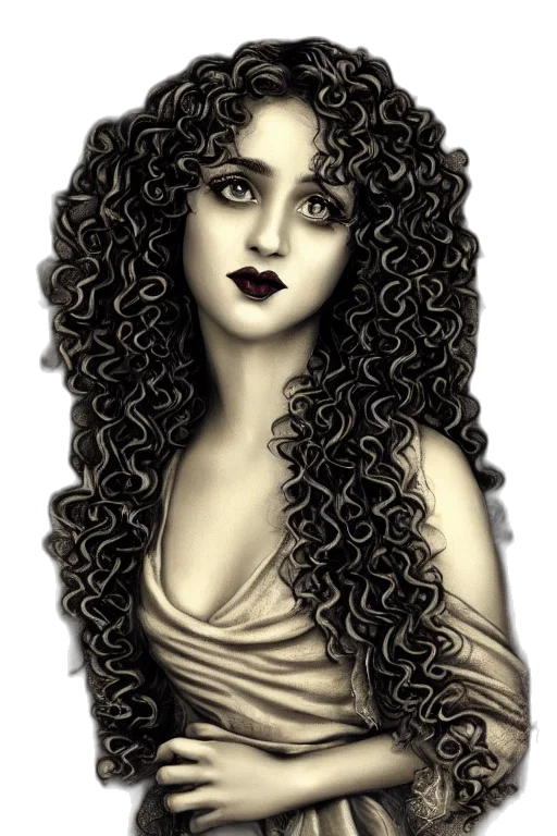 hair, jewelry, fantasy art, photorealistic transparent PNG cut-out