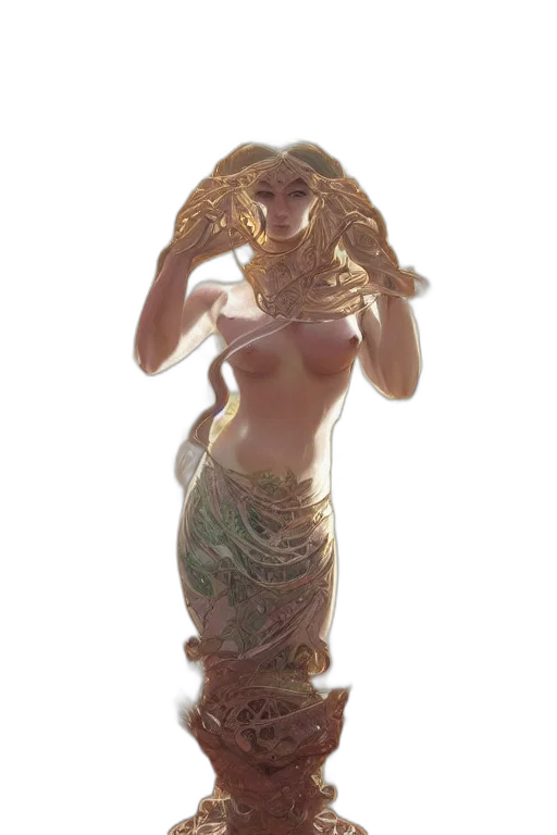 dress, jewelry, staff, mask transparent PNG cut-out