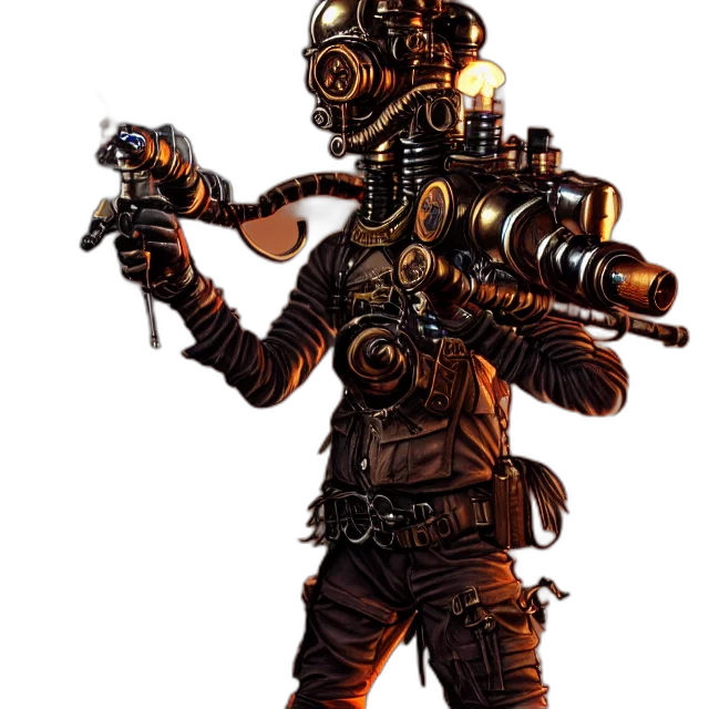 robot, weapon, staff, animal, concept art, 3d render, cyberpunk, pixel art transparent PNG cut-out