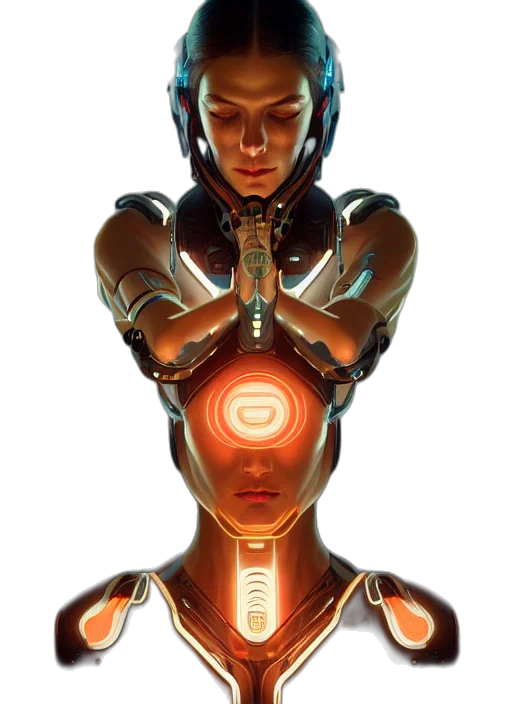 robot, jewelry, face, concept art transparent PNG cut-out