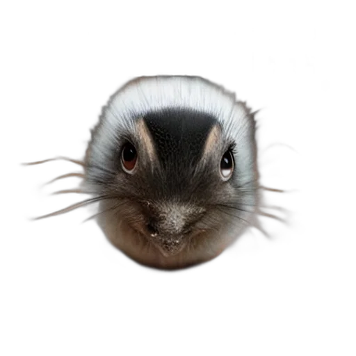 animal, hair, creature, hat, photorealistic, 3d render, silly, little transparent PNG cut-out