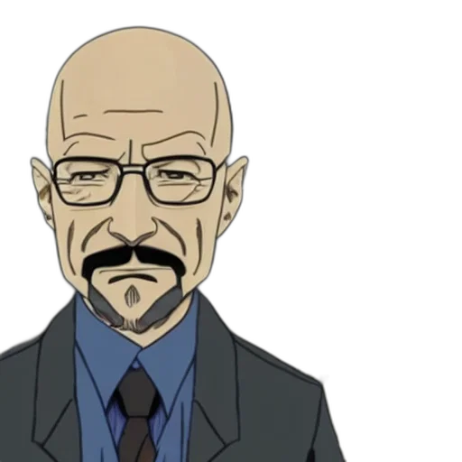cartoon, anime, comic book art, concept art, walter, white transparent PNG cut-out