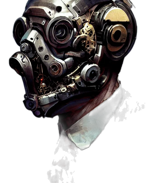 robot, mask, face, weapon transparent PNG cut-out