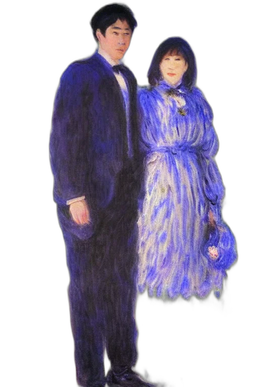dress, jacket, mask, oil painting transparent PNG cut-out