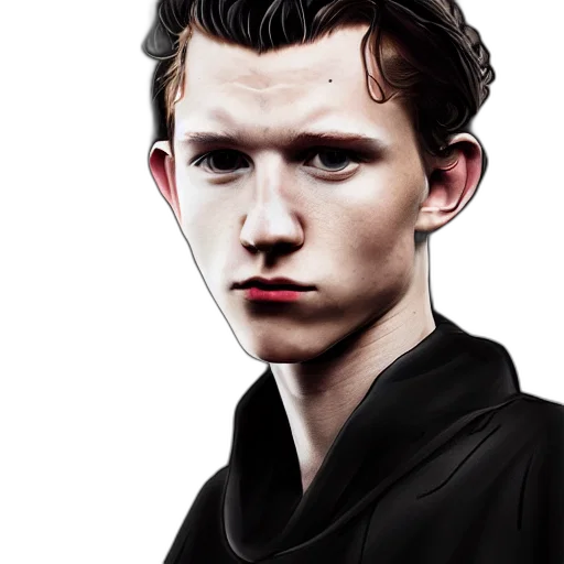 face, jacket, staff, photorealistic transparent PNG cut-out