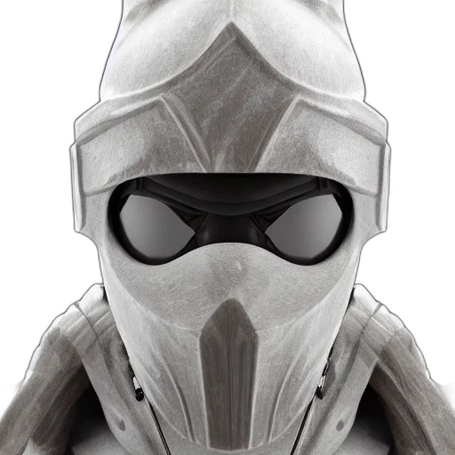mask, jacket, weapon, robot, concept art, comic book art, 3d render, fantasy art transparent PNG cut-out