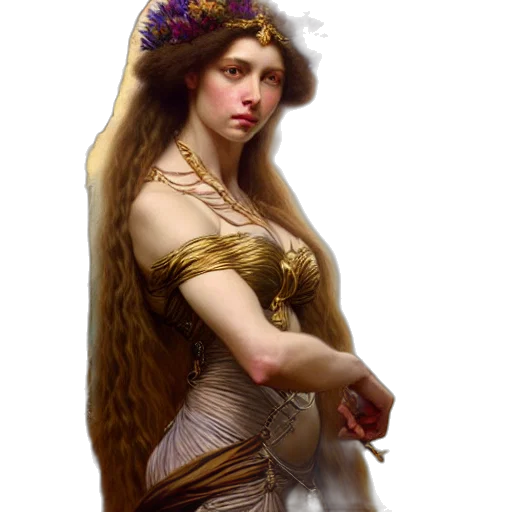 crown, dress, hat, staff transparent PNG cut-out