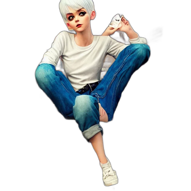 concept art, 3d render, cartoon, photorealistic, full, body, pose, beautiful transparent PNG cut-out
