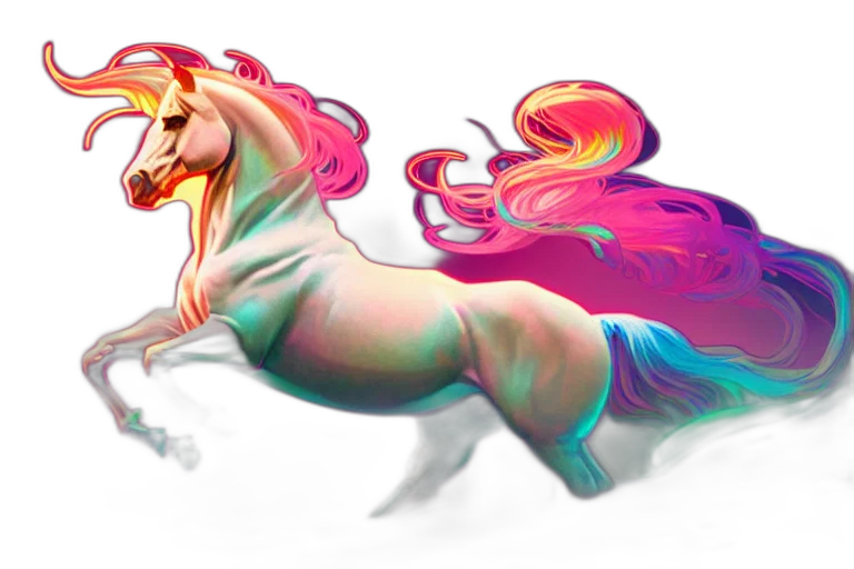 creature, concept art, fantasy art, anime, vaporwave, colorful, pastel, neon transparent PNG cut-out