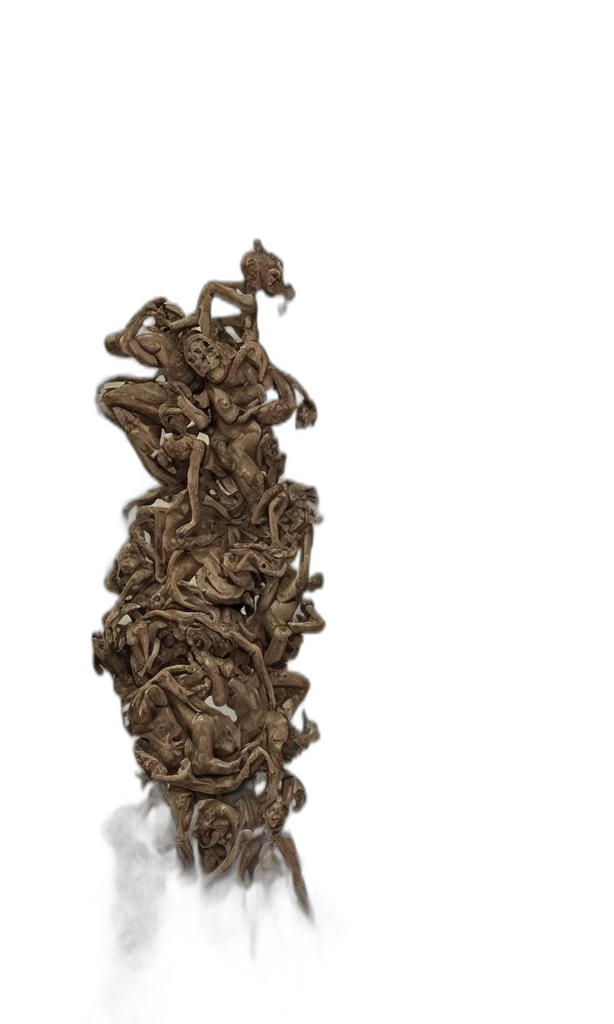 hair, dress, crown, jewelry, 3d render, earth tones, massive, mess transparent PNG cut-out
