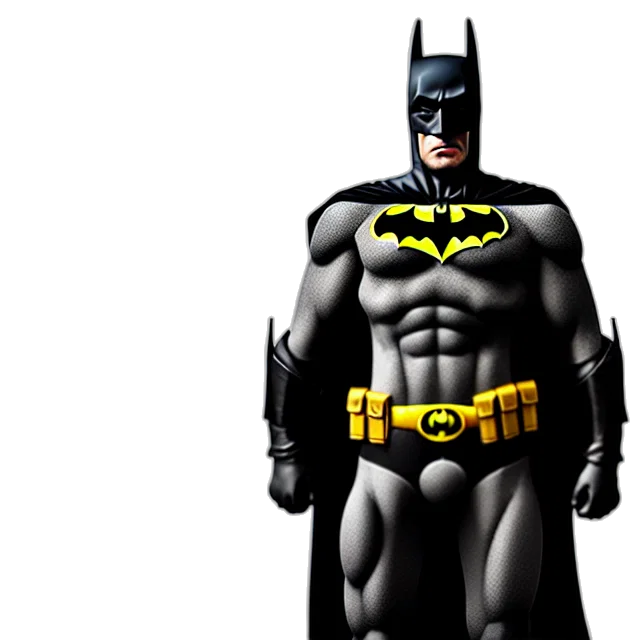 comic book art, concept art, 3d render, photorealistic, batman, fit, body, highly transparent PNG cut-out
