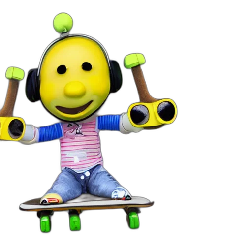 robot, 3d render, photorealistic, concept art, banana, wearing, headphones, shades transparent PNG cut-out