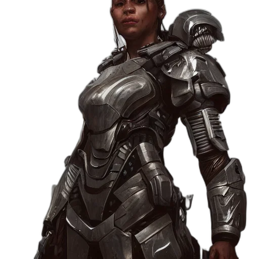 robot, weapon, concept art, fantasy art, cyberpunk, comic book art, dark, portrait transparent PNG cut-out