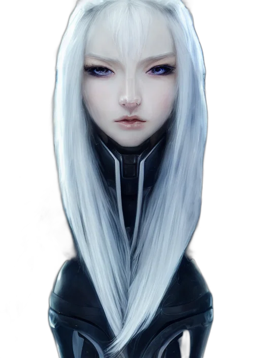face, jacket, hair, robot transparent PNG cut-out