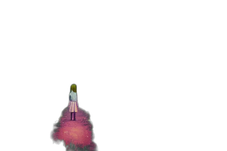 bottle, dress, hair, robot, pixel art, watercolor, concept art, vaporwave transparent PNG cut-out