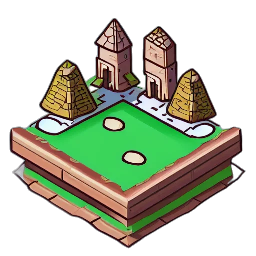 crown, building, hat, pixel art, 3d render, concept art, fantasy art, isometric transparent PNG cut-out