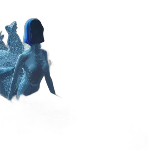 dress, robot, creature, 3d render transparent PNG cut-out