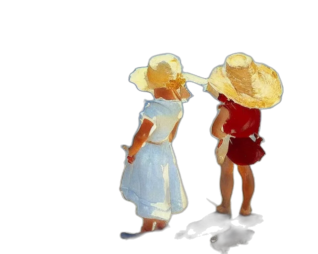 hat, dress, umbrella, mask, watercolor, concept art, oil painting, 3d render transparent PNG cut-out