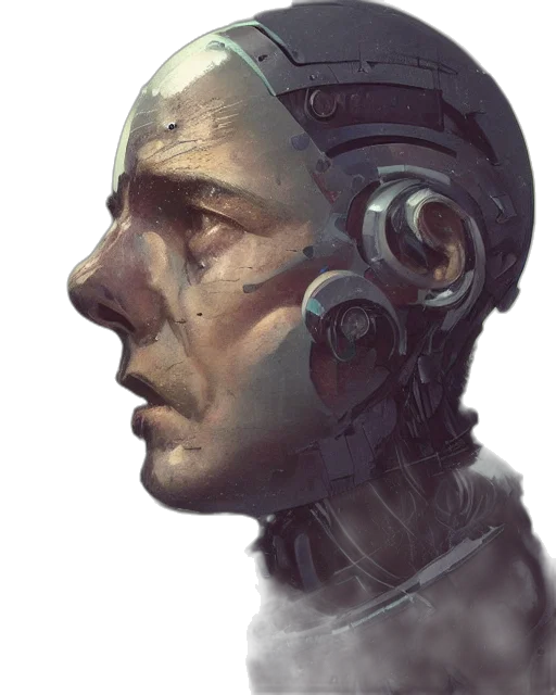 robot, face, mask, creature transparent PNG cut-out