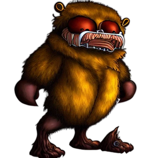 creature, animal, mask, staff, concept art, pixel art, 3d render, fantasy art transparent PNG cut-out