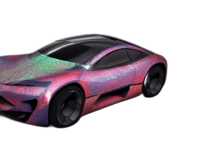 car, 3d render, concept art, vaporwave, cyberpunk, outer space, neon, hyperrealism transparent PNG cut-out