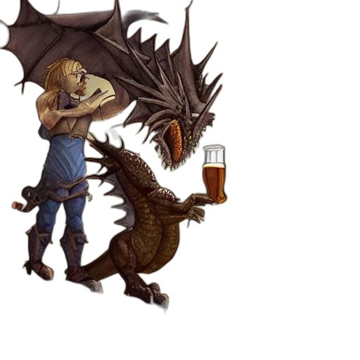 dragon, creature, staff, concept art transparent PNG cut-out