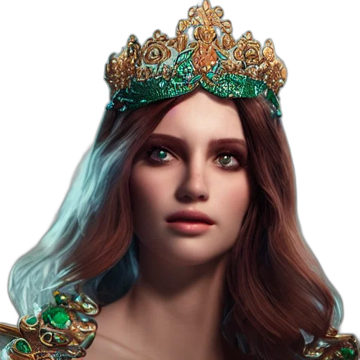 crown, jewelry, face, fantasy art transparent PNG cut-out