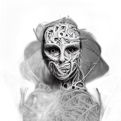 mask, face, creature, robot, fantasy art, concept art, comic book art, photorealistic transparent PNG cut-out