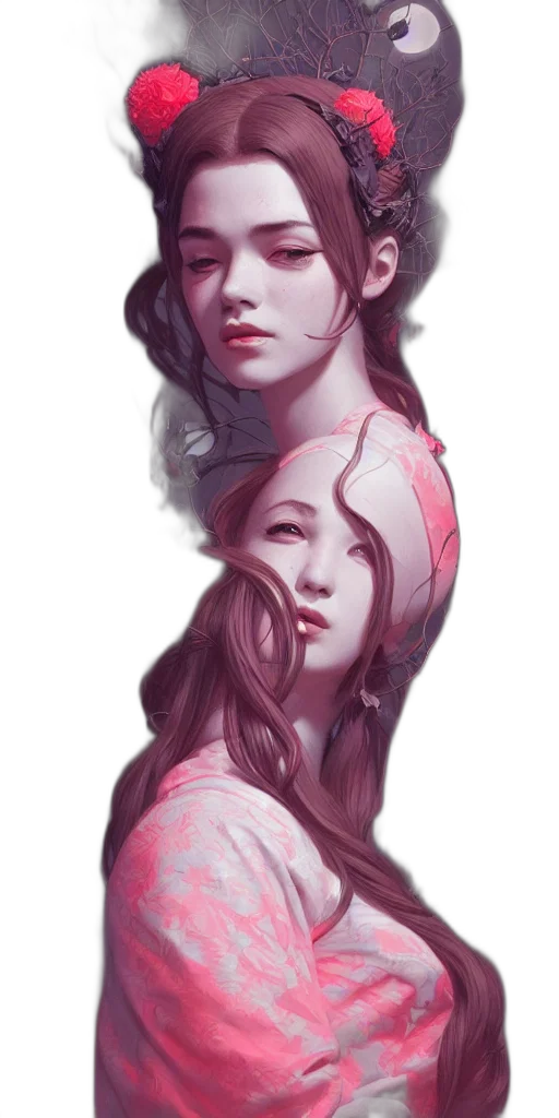 face, dress, crown, mask, fantasy art, concept art, photorealistic, oil painting transparent PNG cut-out
