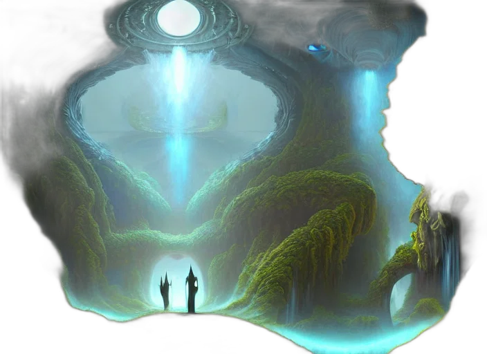 concept art, fantasy art, 3d render, pixel art, fog, underwater, forest, outer space transparent PNG cut-out