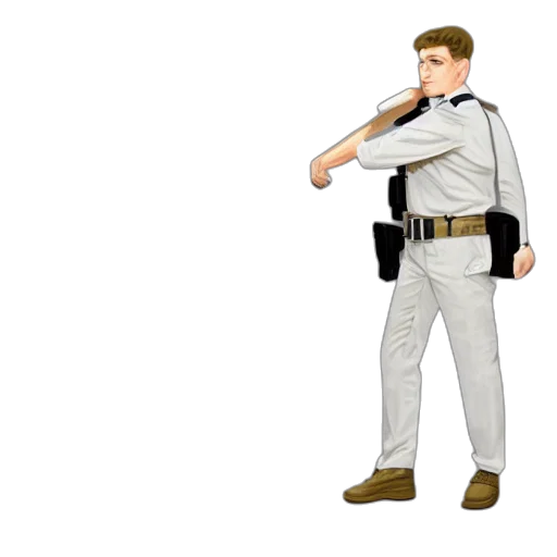 staff, jacket, weapon, concept art, 3d render, cartoon, pixel art, pale transparent PNG cut-out
