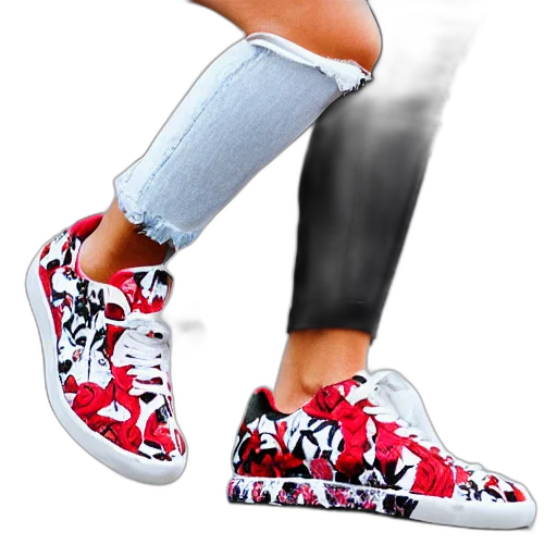 shoes, photorealistic, 3d render, vaporwave transparent PNG cut-out