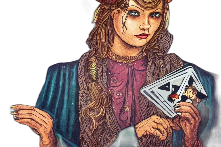 jewelry, face, crown, staff, fantasy art, comic book art, concept art, watercolor transparent PNG cut-out