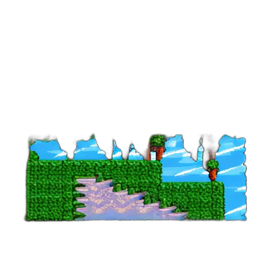 tree, crown, hat, building, pixel art, 3d render, concept art, vaporwave transparent PNG cut-out