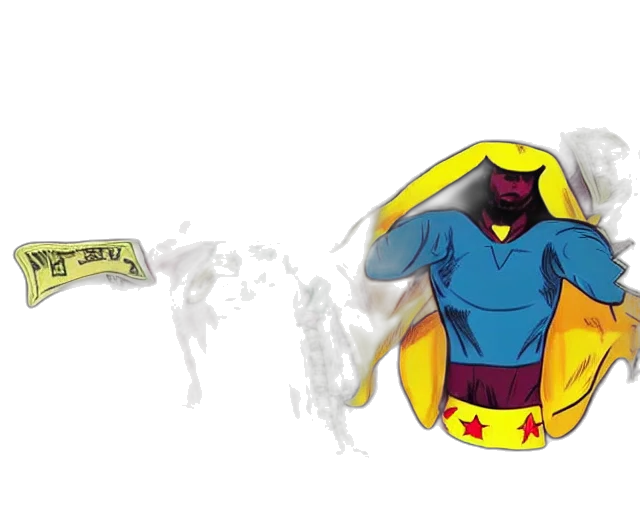 jacket, comic book art, concept art, cartoon, 3d render, rappers, superhero, costumes transparent PNG cut-out