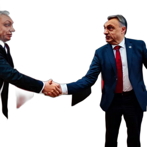 viktor, orban, handshake, andrew transparent PNG cut-out