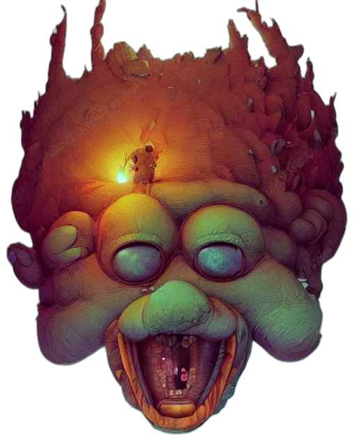mask, creature, face, staff transparent PNG cut-out