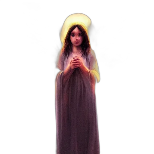 dress, staff, 3d render, angel, black, wings, halo, fire transparent PNG cut-out